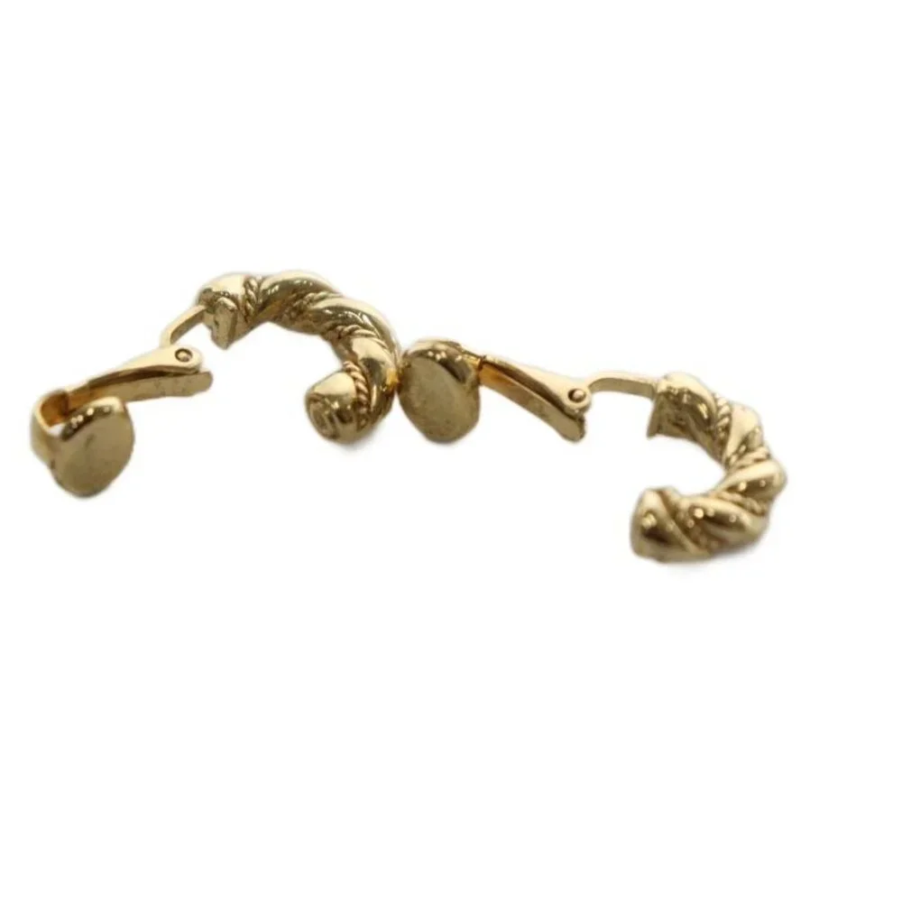 Christian Dior Earrings Binaural Clip Type Gold Color KW GY18 - Picture 4 of 4